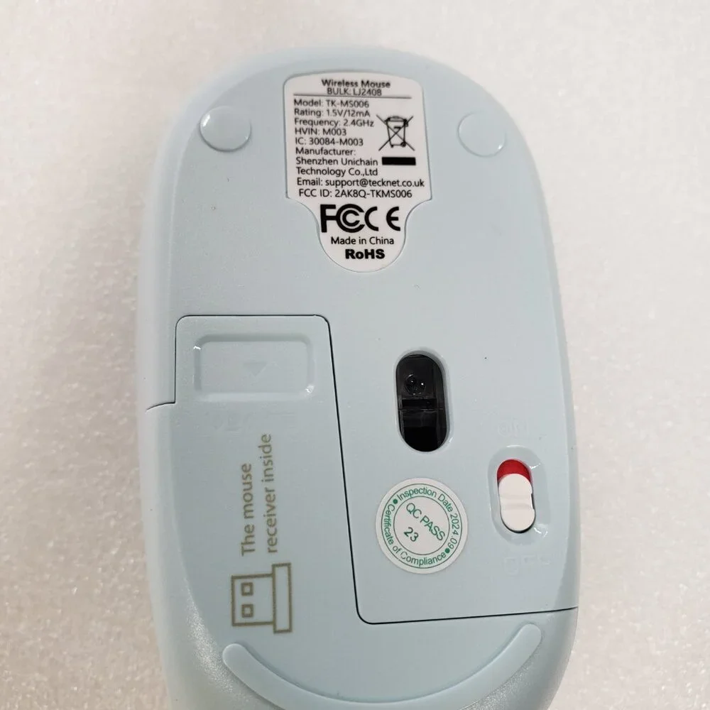 TECKNET Wireless Mouse for Laptop, 2.4GHz USB Mini Cordless Sky Blue TK-MS006